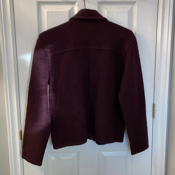 Casual Connection 100% Wool Plum zip sweater jacket coat. Size Small. - Picture 6 of 9